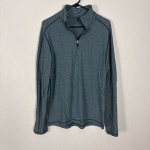 Lululemon Men's Heathered Blue 1/4 Quarter Zip Pullover Long Sleeve Top Size Med